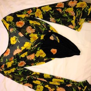 Floral chiffon shirt